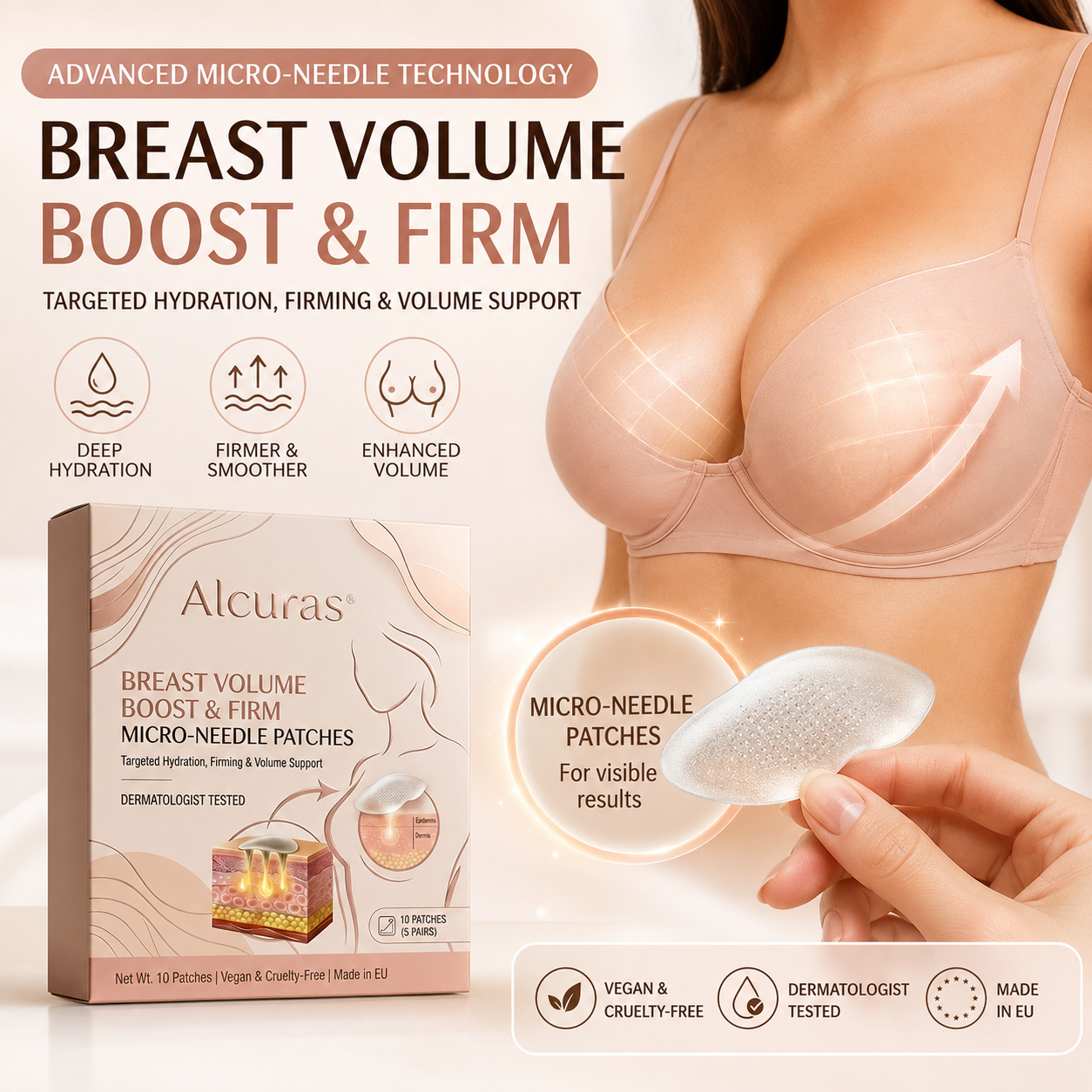 🎁 Alcuras® Targeted Breast Enhancement Advanced Nano Microneedle Patch